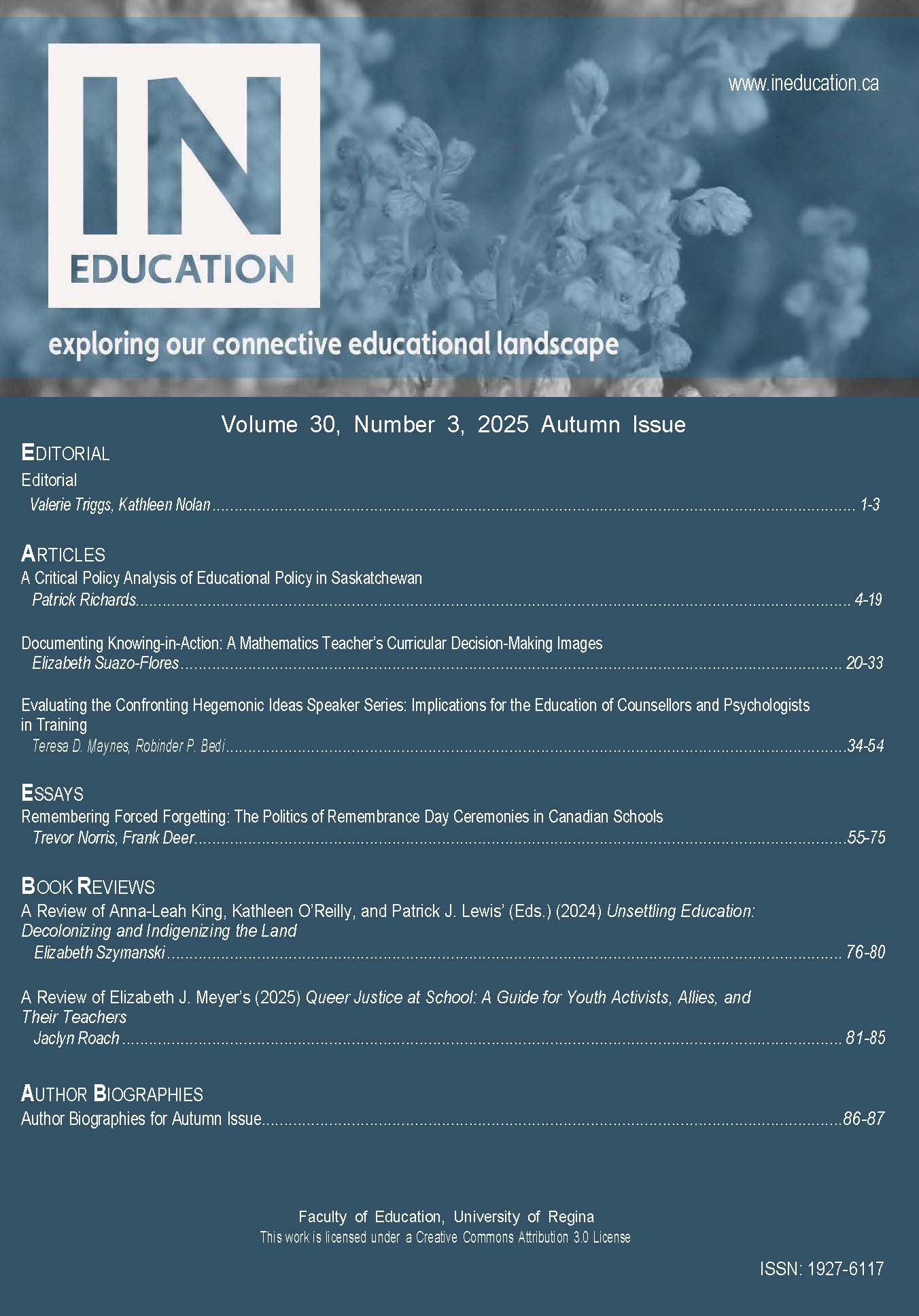 					View Vol. 30 No. 3 (2025): Autumn 2025
				